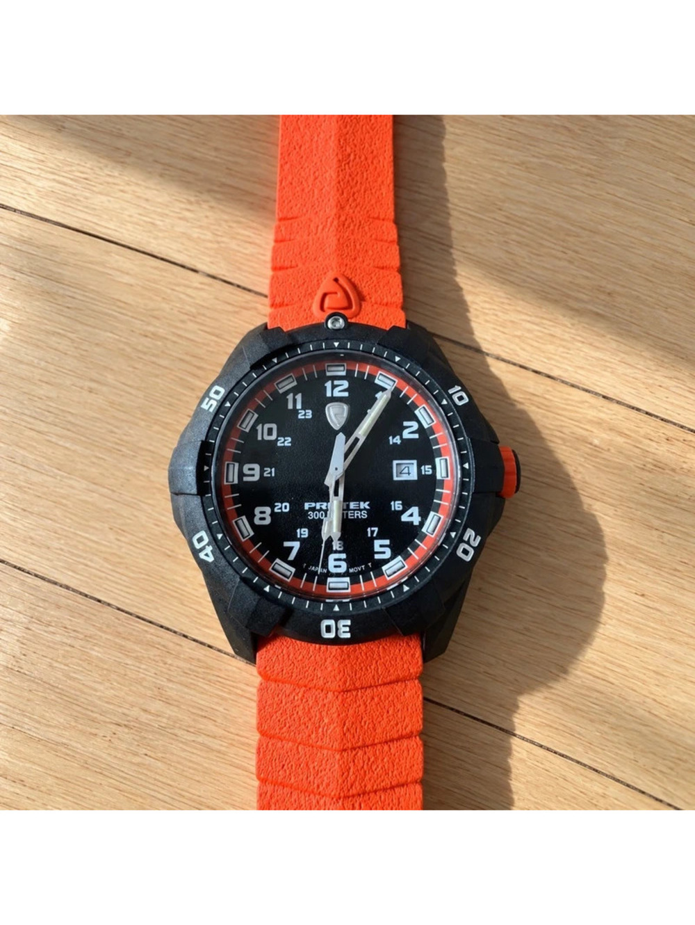 ProTek PT1004O Carbon Dive 1000 Tritium 300M Military Watch Orange 42mm